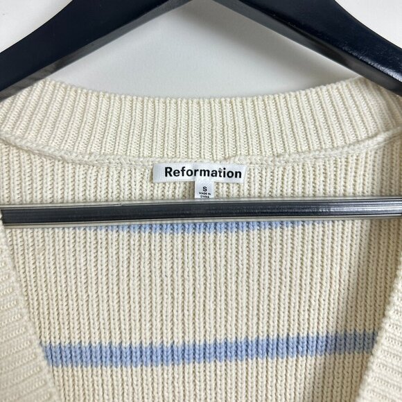 REFORMATION Janey Cotton Sweater Vest in Pablo Stripe Size Small - Picture 4 of 9